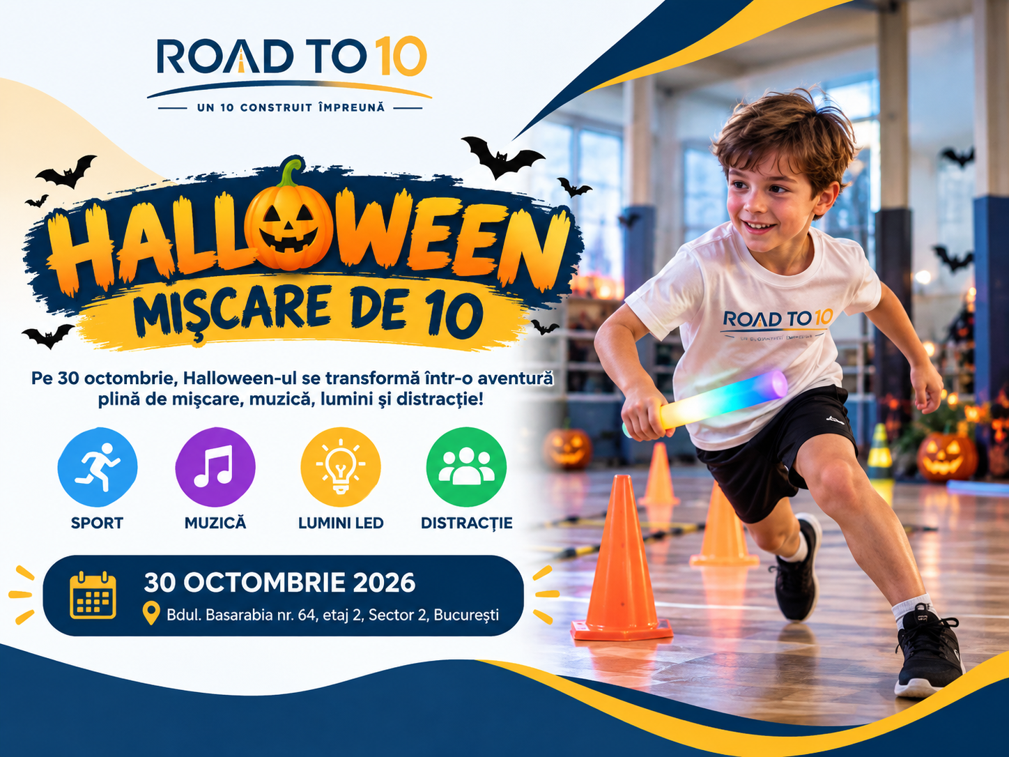🎃 HALLOWEEN SPORT CHALLENGE – MIȘCARE DE 10!