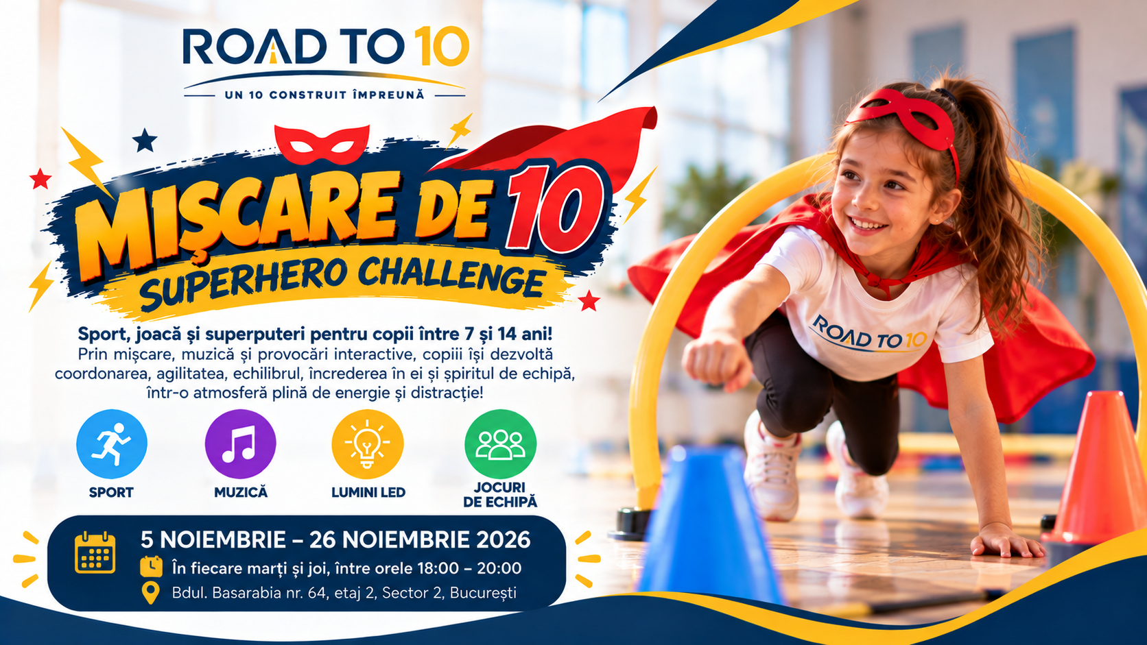 🦸 MIȘCARE DE 10 – SUPERHERO CHALLENGE!